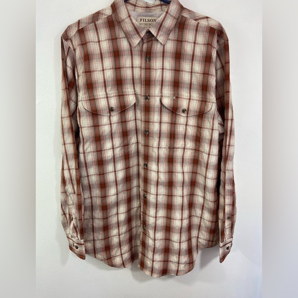 Filson Mens Plaid Shirt Performance Wear Twin Lakes Sport Outdoors Sz M Gorp